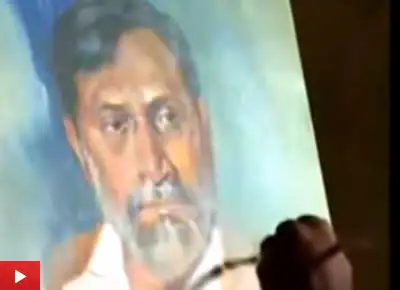 Portrait Painting demo by Artist Vasudeo Kamath at Indiaart Gallery : 4
