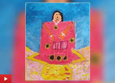 'Portrait of my Mum', painting by Saanvi Agarwal (6 years) from Harrow, England