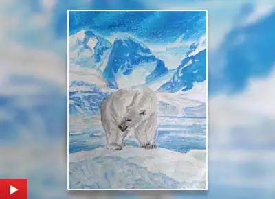 A Polar Bear, painting by Rudranil Das (12 years)