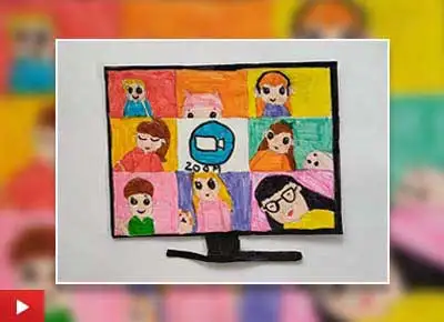 Online class - A school @ home, painting by Darshini Balasubramani (10 years)
