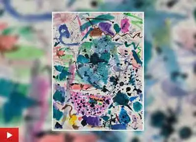 An abstract artwork with hidden faces, Myra Mendoca (6 years)