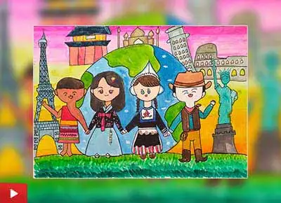 We are the world, painting by Hyo Ju Lee (11 years)