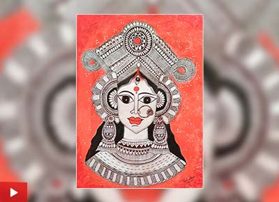 Durga - the ultimate power, painting by Vishakha Chaprana (21 years)