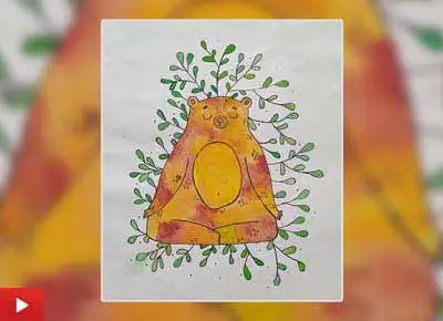 Bear Meditation, painting by Dhruthi Kashyap (10 years)