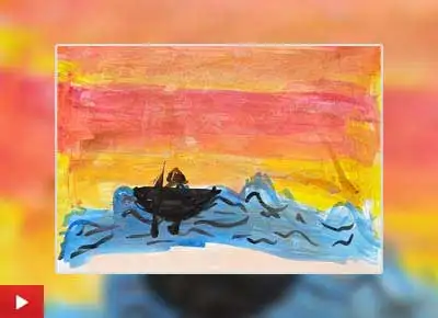 Savoring Solitude, painting by Aadhira MV (7 years)