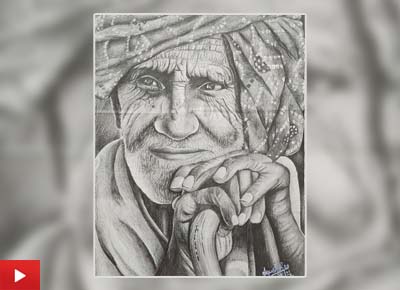 Old Man, painting by Ayush Rao (15 years)