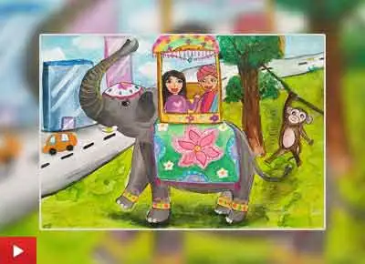 Travelling around the world, painting by Yunchae Lee (10 years)