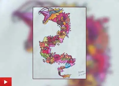 Space Dragon painting by Vaibhav Kapoor (13 years)