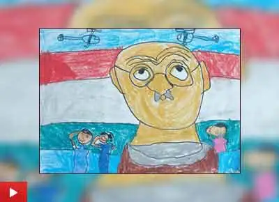Mahatma Gandhi painting by Shaashvika Yadav (4 years)