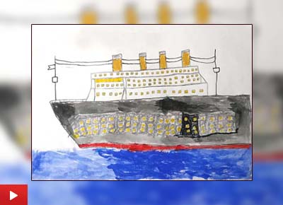 Titanic, painting by Aarav Mehta (8 years)