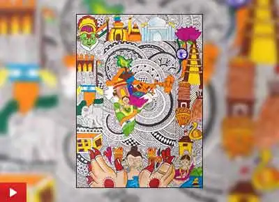 Incredible India, painting by Sakshi Chavan (15 years)