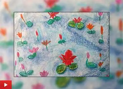Lotus Bloom, painting by Akshara Jain (3 years)