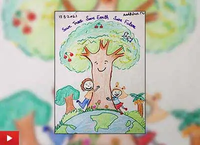 Save Trees, painting by Aadhira MV (7 years)