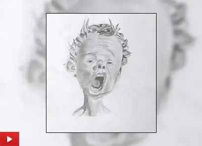 The sleepy boy, painting by Rajasee Kamat (12 years)