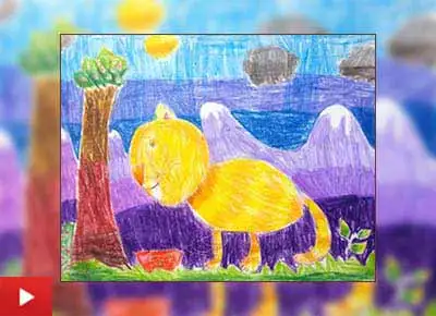 CAT - My favourite animal, painting by Sahana Prasanna (6 years)