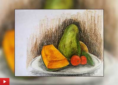 Vegetable Still Life , painting by Mandrita Sinha (11 years)