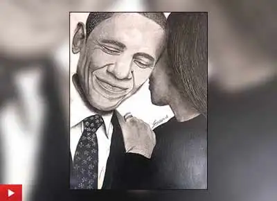 Barack Obama, painting by Shauryaditya Rotawan (11 years)