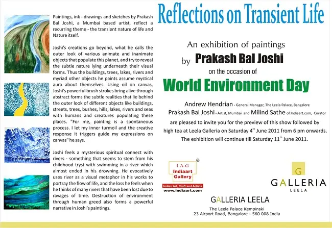 Reflections on Transient Life Exhibition of Paintings at Leela Galleria, Bangalore