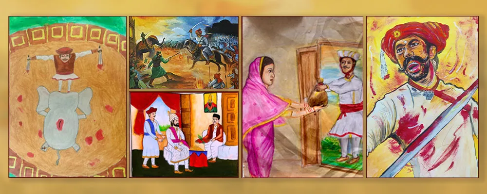 Shortlisted artworks from Khula Aasmaan ShivaCharitra Chitrotsav 2025 art contest