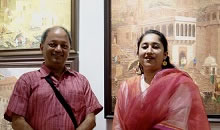 Milind Sathe with Chitra Nazre Paradkar at Indiaart Gallery