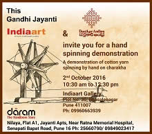 Hand Spinning Workshop Demonstration at Indiaart Gallery 