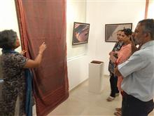 Latha talking about the show  Cotton to Cloth  to guests 