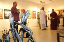 Picture from the inauguration of the show - Yoga and Realisation at Indiaart Gallery