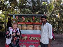 Ms Sekacheva Ludimila with the roadside vendor at Pune