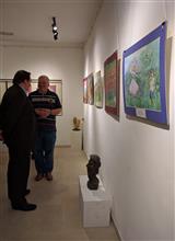 (L to R) Mr Andrei Zhiltsov and Mr Vladimir Dementiev at exhibition of paintings by Russian children