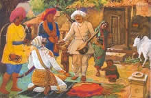 Sant Tukaram & Shivaji Maharaj, Figurative Painting by Dattoba Dalvi, Gouached on Paper, 9 X 6 inches