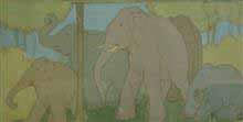 Elephants I, Painting by J D Gondhalekar