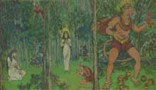 Hanuman I, Painting by J D Gondhalekar