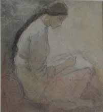 Figurative Painting by K. B. Kulkarni, Mixed Media on Paper, 11 x 10 inches