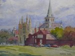 Rochester Church, Church Painting by M. K. Kelkar, Watercolour on Paper, 11.5 X 14