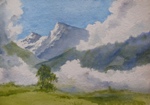 Himachal, Kashmir & Himachal, Painting by M. K. Kelkar, Watercolour on Paper, 15 X 22