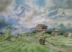 House in Himachal, Kashmir & Himachal, Painting by M. K. Kelkar, Watercolour on Paper, 13 X 19