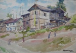 House in Himachal, Kashmir & Himachal, Painting by M. K. Kelkar, Watercolour on Paper, 15 X 22