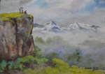 Trekkers, Kashmir & Himachal, Painting by M. K. Kelkar, Watercolour on Paper, 14 X 20
