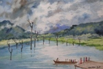 Kerla, Lake, River & Seascape Painting by M. K. Kelkar, Watercolour on Paper, 14.5 X 21