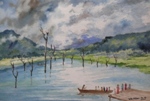 Kerla, Lake, River & Seascape Painting by M. K. Kelkar, Watercolour on Paper, 14.5 X 21