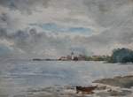 Seashore, Lake, River & Seascape Painting by M. K. Kelkar, Watercolour on Paper, 14 X 20