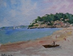 Seashore, Lake, River & Seascape Painting by M. K. Kelkar, Watercolour on Paper, 9 X 12.5