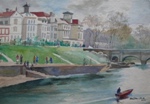 Thames, Lake, River & Seascape Painting by M. K. Kelkar, Watercolour on Paper, 10 X 13.5