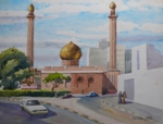 Baharin Workship, Landscape Painting by M. K. Kelkar, Oil on Canvas, 14.5 X 18