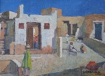 Rajasthan Sarai, Landscape Painting by M. K. Kelkar, Watercolour on Paper, 21 X 29