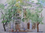 Calcutta University, Landscape Painting by M. K. Kelkar, Watercolour on Paper, 14 X 18.5