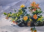 Flower Arrangement, Still Life Painting by M. K. Kelkar, Watercolour on Paper, 8.5 X 11.5