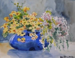 Flower Vase, Still Life Painting by M. K. Kelkar, Watercolour on Paper, 9 X 11