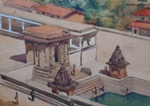 Temple Painting by M. K. Kelkar, Watercolour on Paper, 7.5 X 11