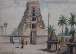 Temple Painting by M. K. Kelkar, Watercolour on Paper, 7.5 X 11